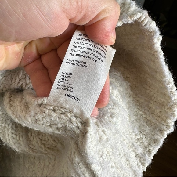 Free People Chunky Thick Cream Cardigan Womens Large - Picture 9 of 11